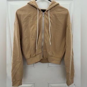 Cropped Zipped Up Hoodie